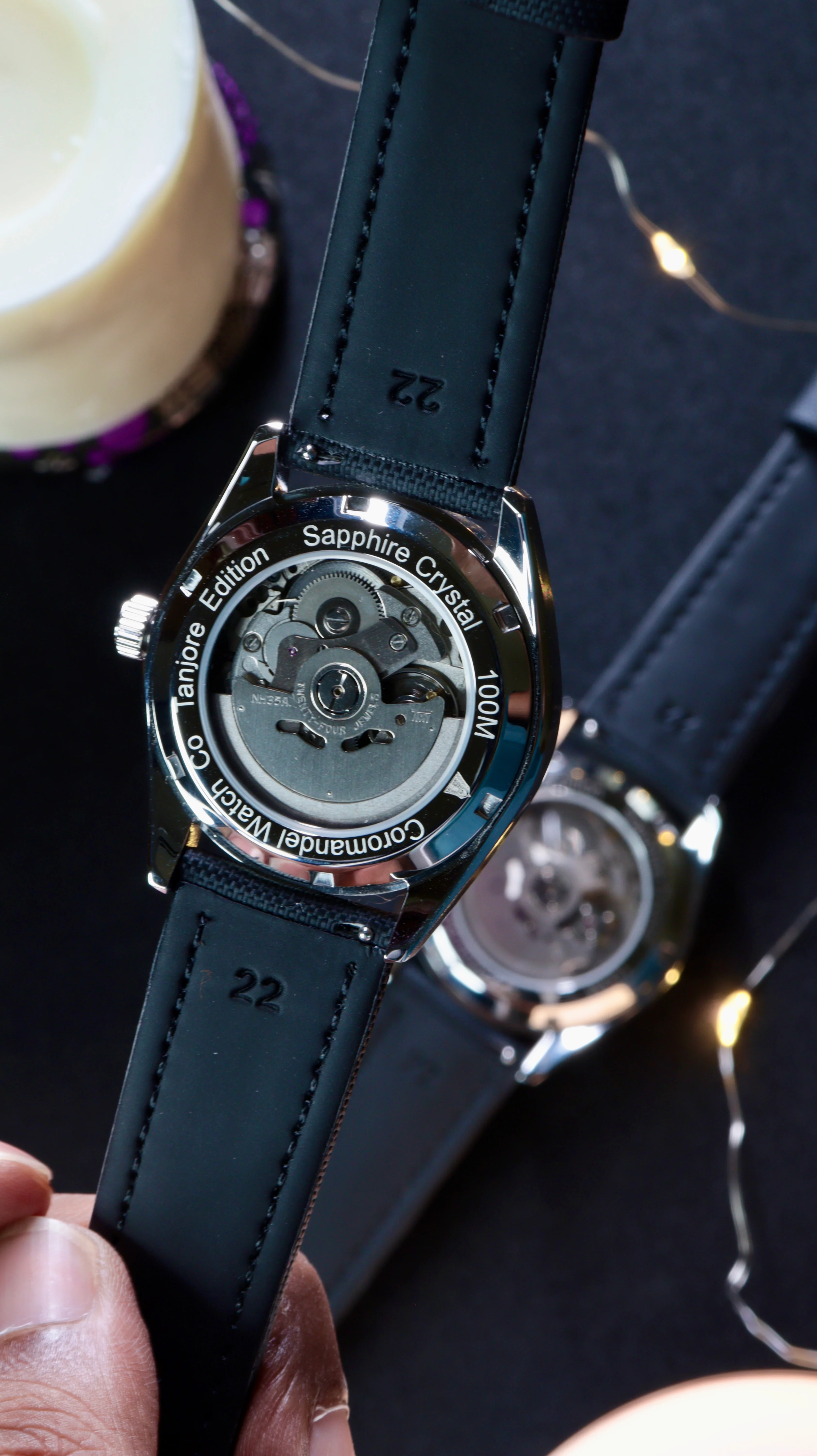 Tanjore Edition V2 by Coromandel Watch Co- Automatic Watch - NH35 Movement - Deep Red & Royal Purple - Image 5