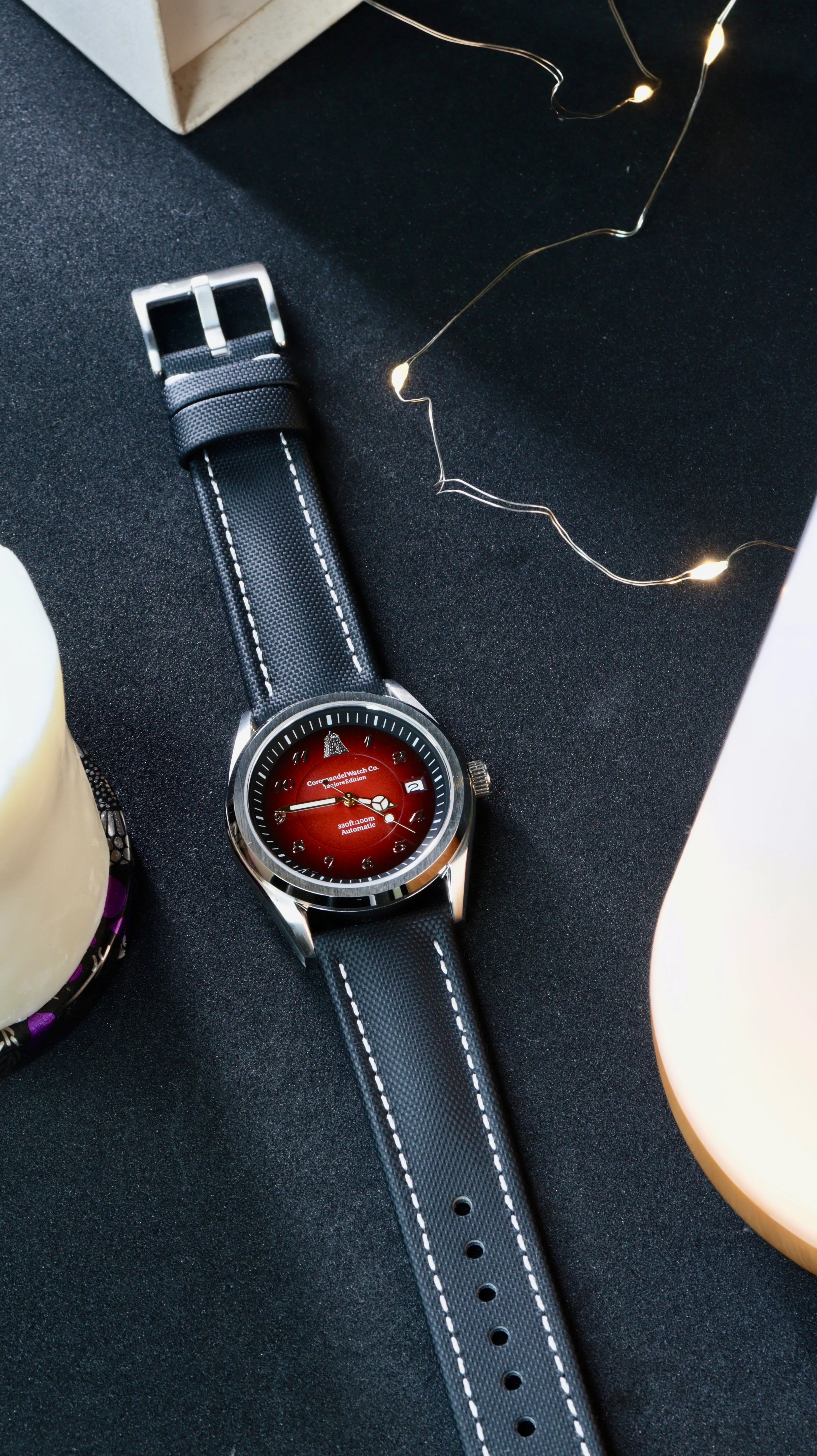 Tanjore Edition V2 by Coromandel Watch Co- Automatic Watch - NH35 Movement - Deep Red & Royal Purple - Image 6