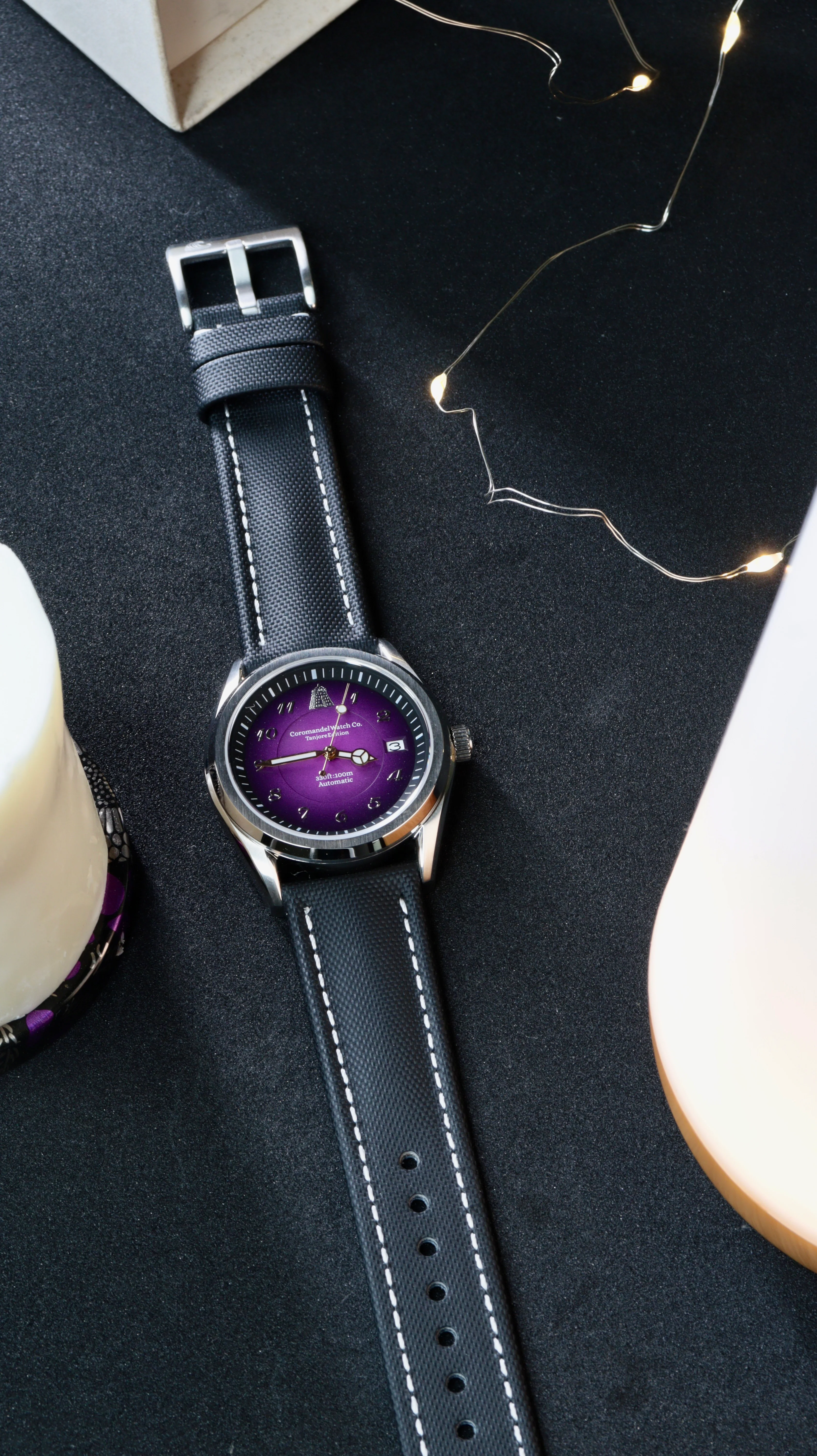 Tanjore Edition V2 by Coromandel Watch Co- Automatic Watch - NH35 Movement - Deep Red & Royal Purple - Image 8