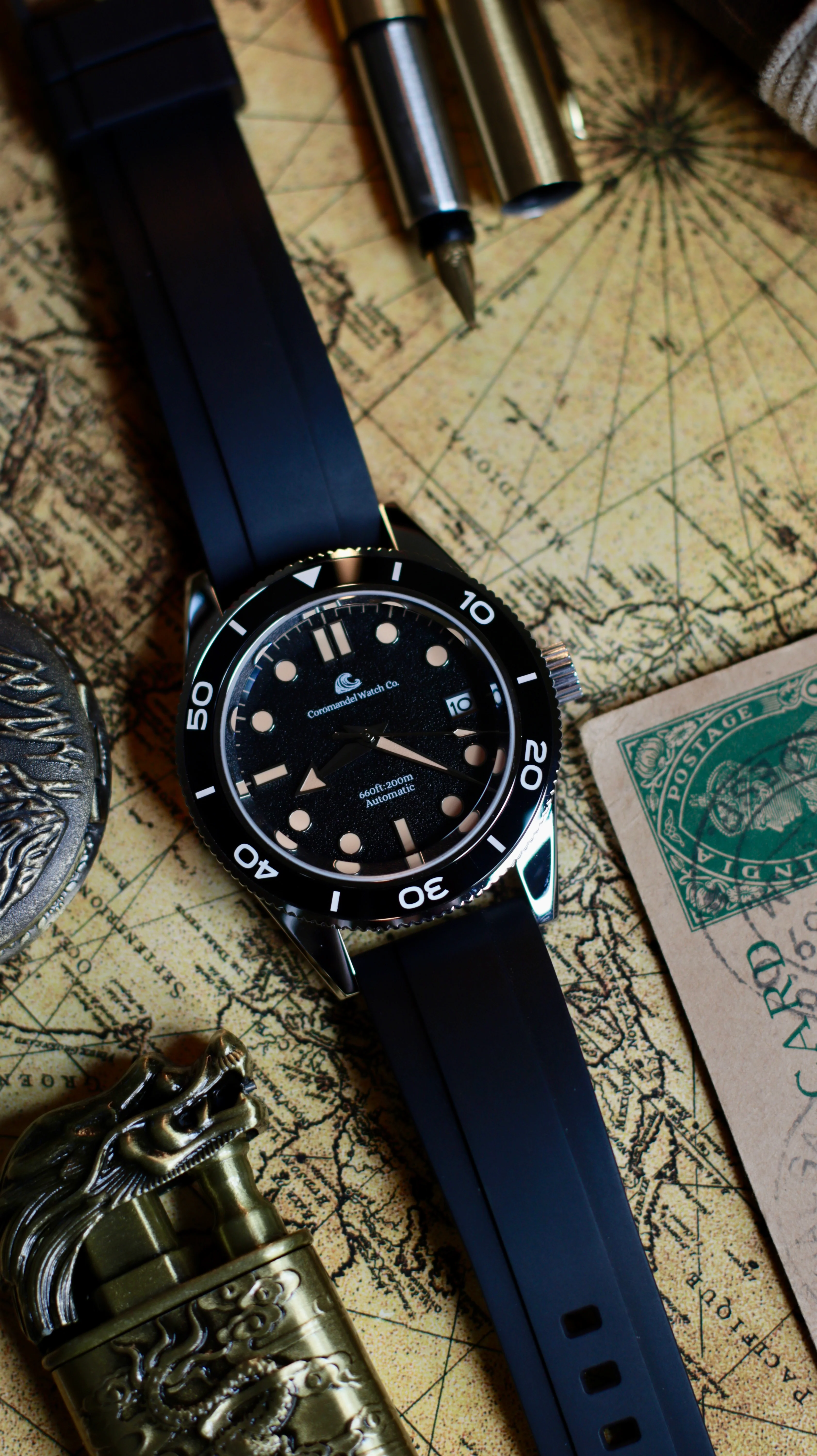 The Marina Diver by Coromandel Watch Co - NH35 Automatic Watch | Domed Sapphire | Ceramic Bezel | 200M Water Resistance - Image 4