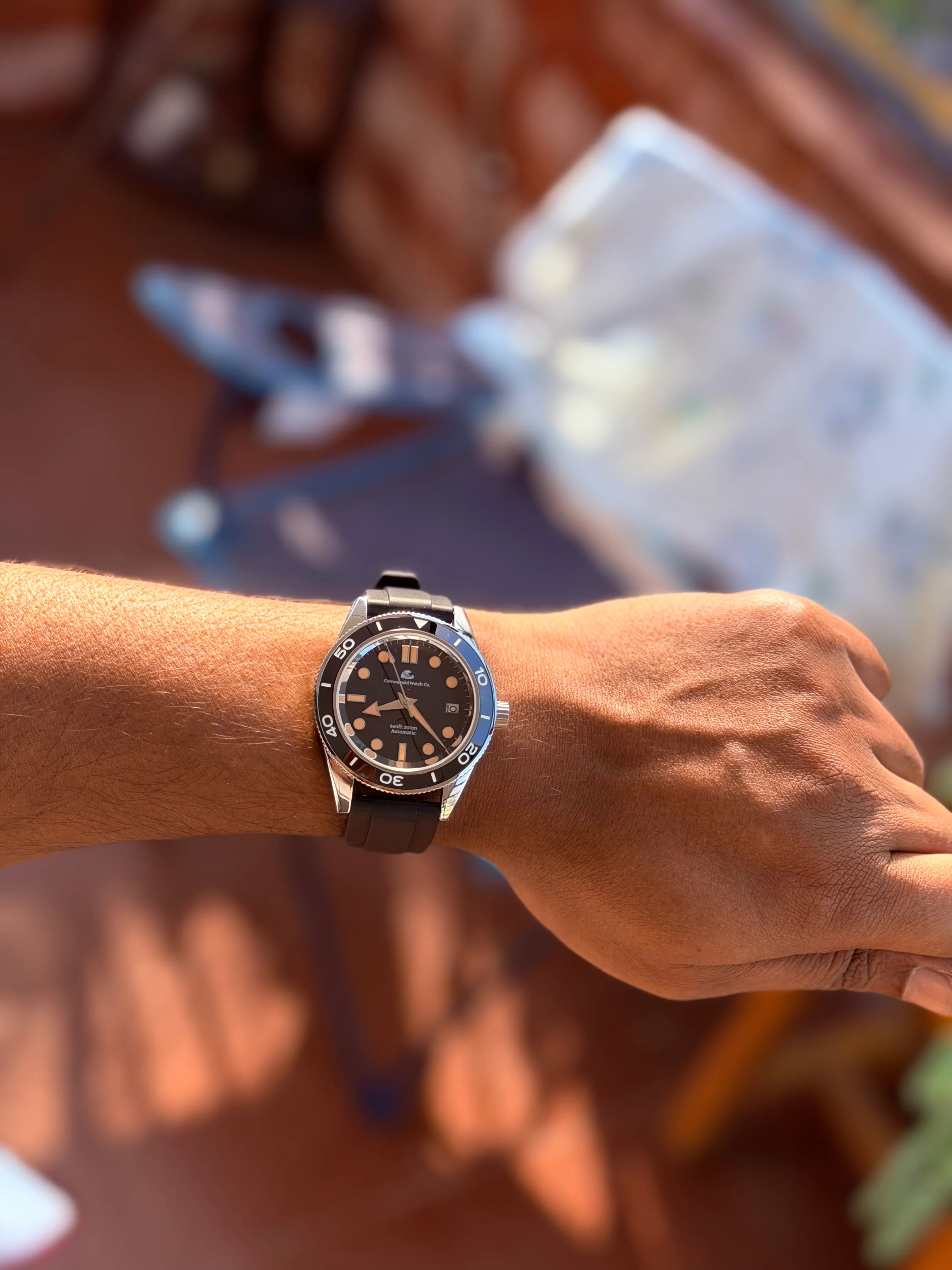 The Marina Diver by Coromandel Watch Co - NH35 Automatic Watch | Domed Sapphire | Ceramic Bezel | 200M Water Resistance - Image 7