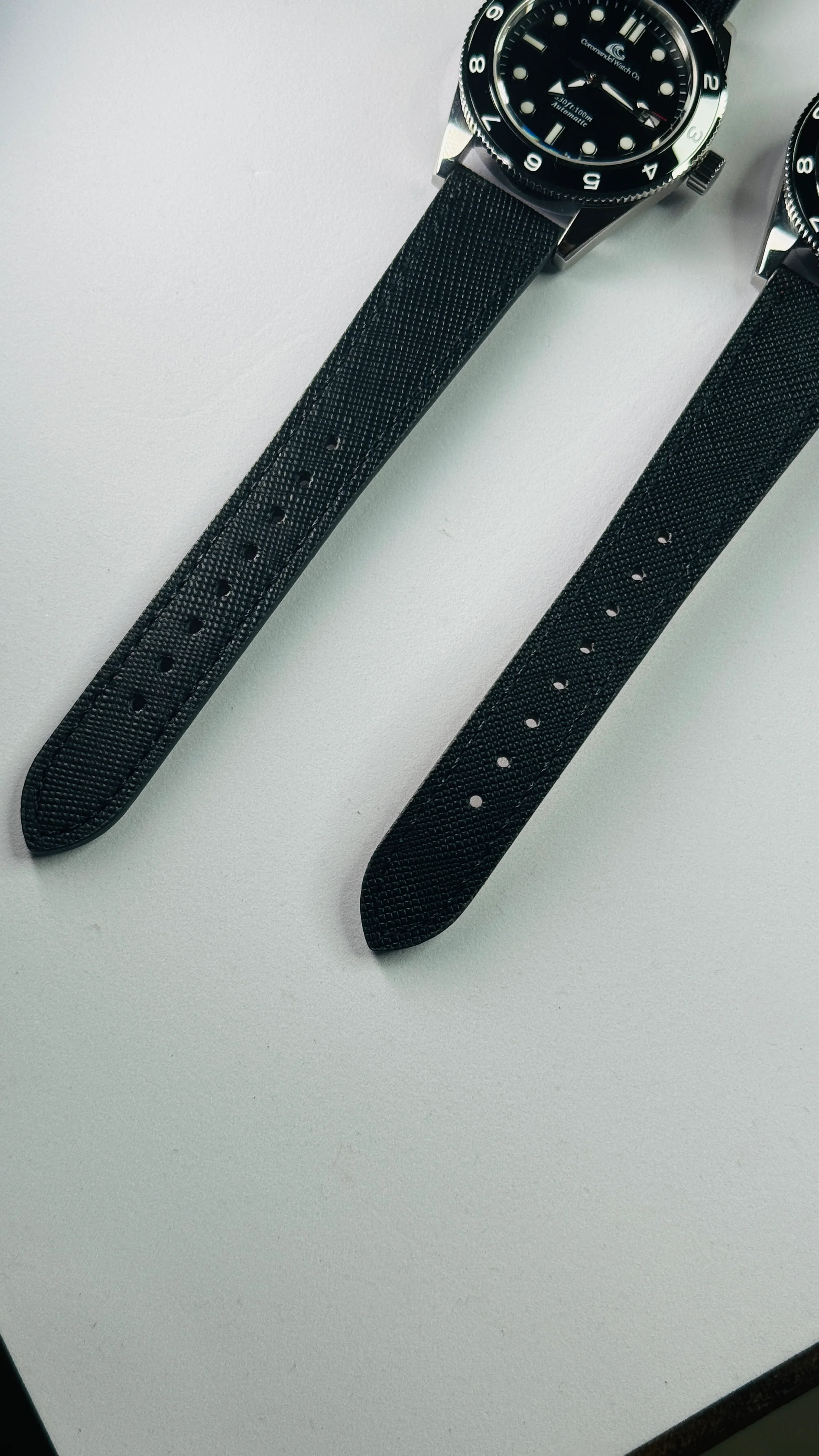 Top Grain Leather Strap – 20mm, Black with Logo Buckle - Image 9