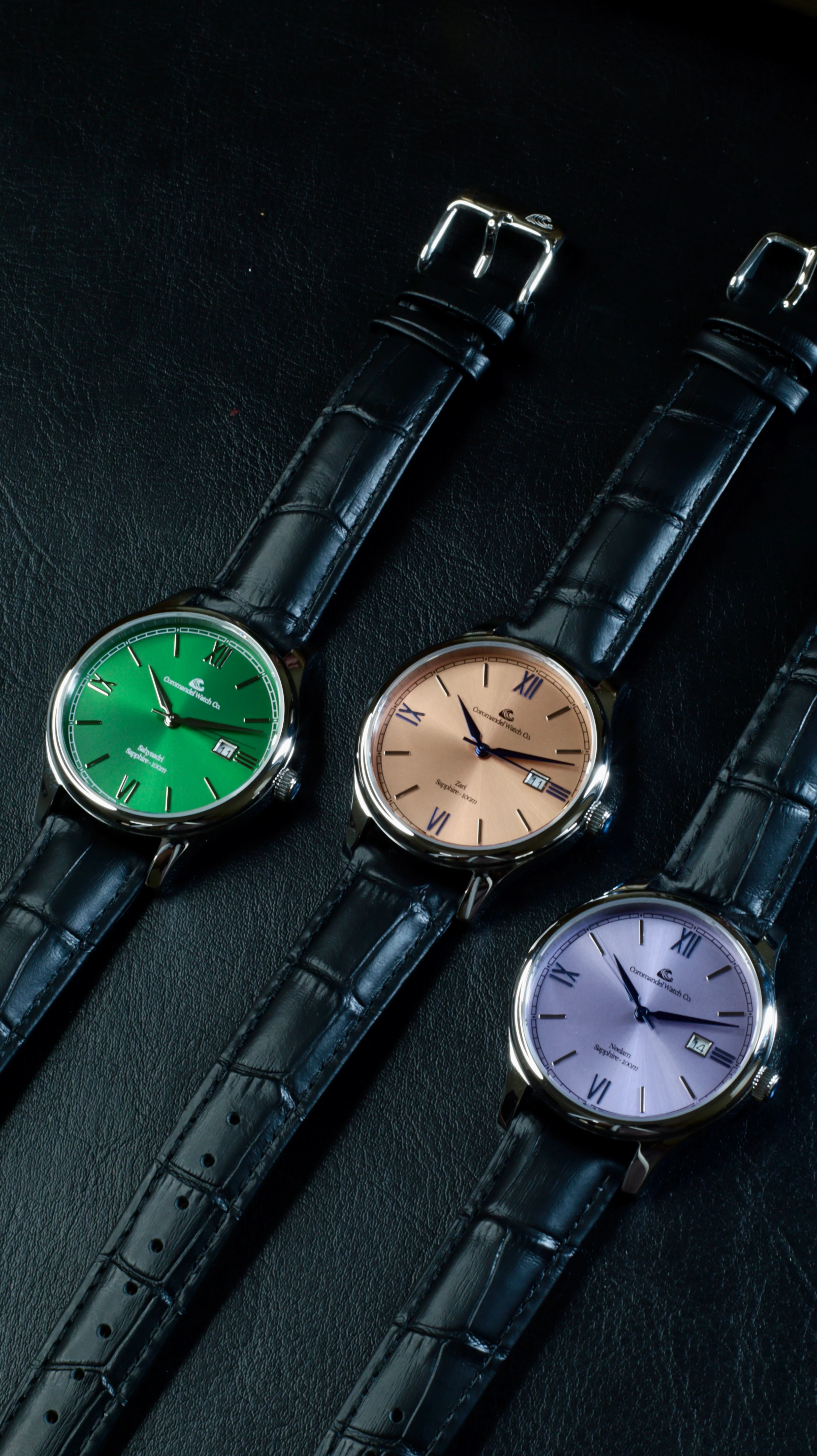 Varnam Collection - Sahyaadri – Sunburst Emerald Green Dial by Coromandel Watch Co - Image 5