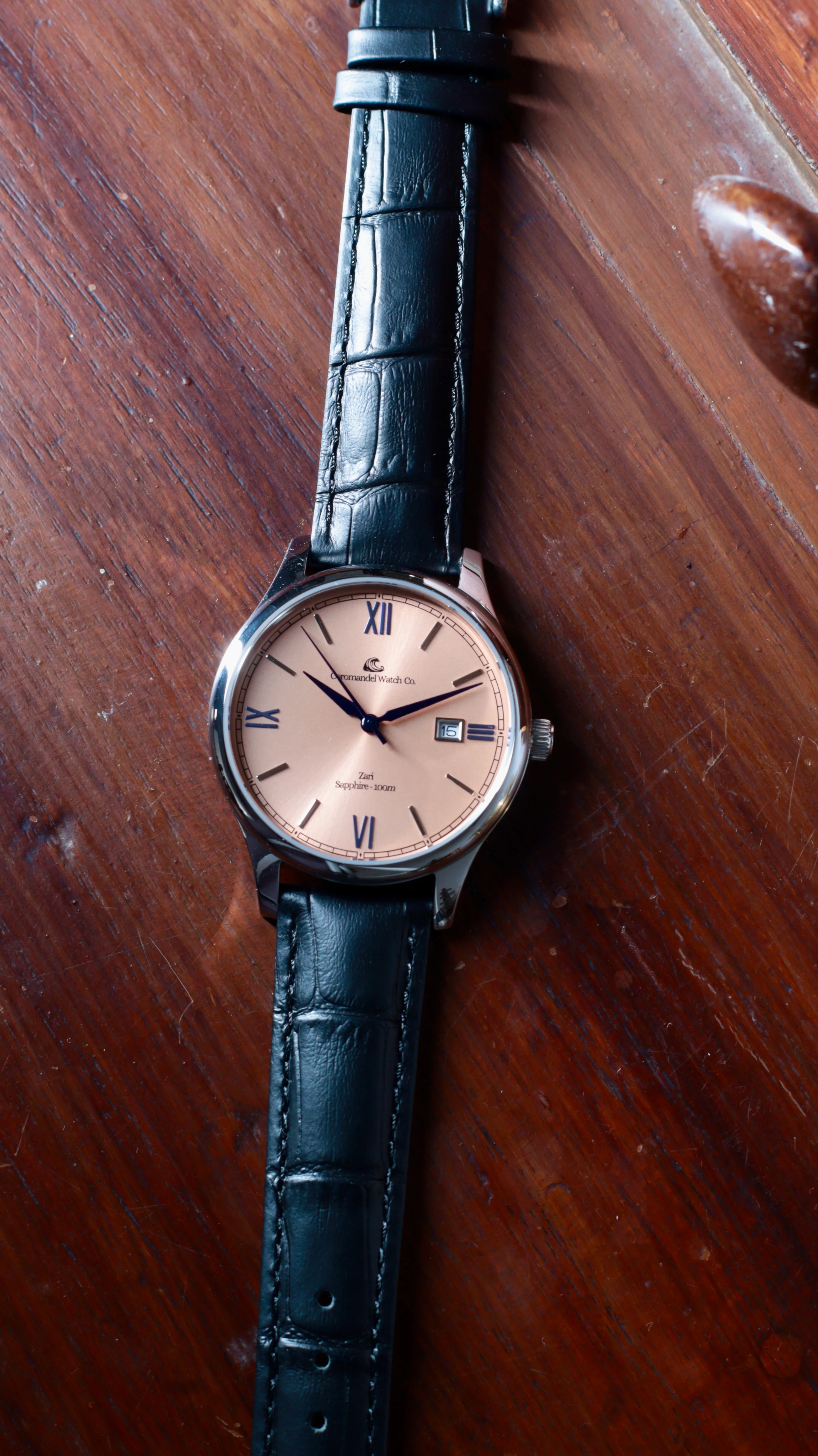 Varnam Collection - Zari – Sunburst Salmon Dial by Coromandel Watch Co - Image 3